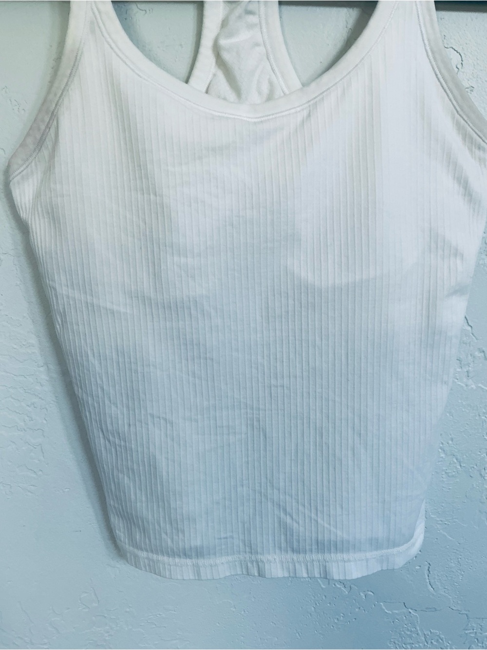 Lululemon White Ribbed Racerback Sports Bra Tank - Picture 2 of 7